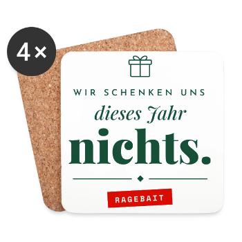 Wir schenken uns nichts Ragebait Weihnachten Paar - Untersetzer (4er-Set) - Weiß - Vorne