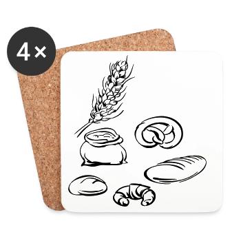 Backen - Untersetzer (4er-Set) - Weiß - Vorne