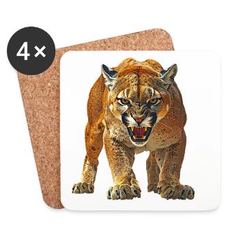 Panther - Untersetzer (4er-Set) - Weiß - Vorne