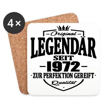 legendär seit 1972 - Untersetzer (4er-Set) - Weiß - Vorne