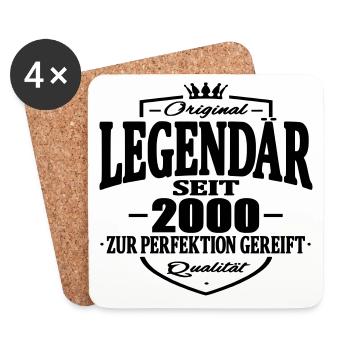 legendär seit 2000 - Untersetzer (4er-Set) - Weiß - Vorne