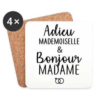 Adieu Mademoiselle - Dessous de verre (lot de 4) - blanc - Devant
