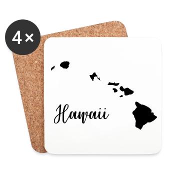 Hawaï - Dessous de verre (lot de 4) - blanc - Devant