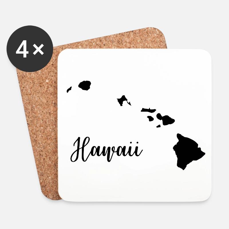 Hawaii - Untersetzer (4er-Set) - Weiß