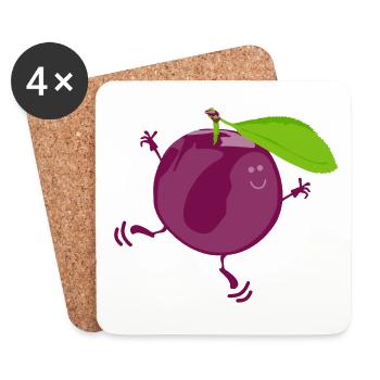 Mr. Plum - Coasters (set of 4) - white - Front