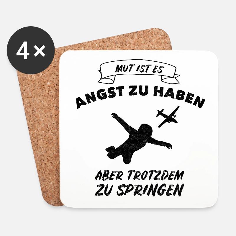 Fallschirmspringer - erster Fallschirmsprung - Untersetzer (4er-Set) - Weiß