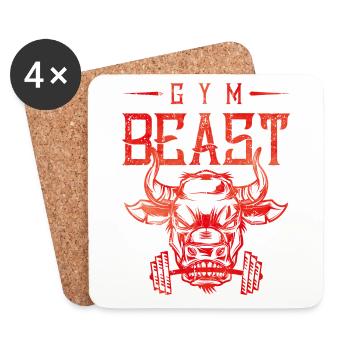 gym bête fitness - Dessous de verre (lot de 4) - blanc - Devant