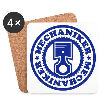 Mechaniker (Stempel) 02 - Untersetzer (4er-Set) - Weiß - Vorne