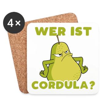 Who is Cordula Gruen? Cordula Green Party Shirt - Coasters (set of 4) - white - Front