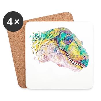 T-Rex - Coasters (set of 4) - white - Front