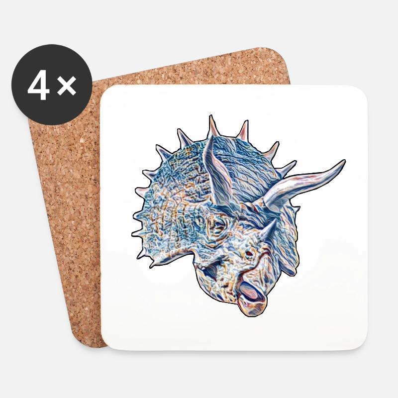 Triceratops - Untersetzer (4er-Set) - Weiß