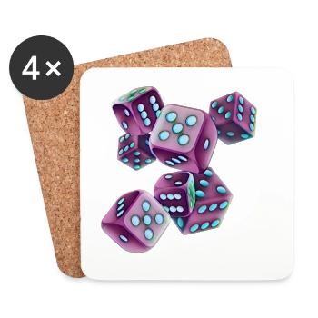 Dés - Dessous de verre (lot de 4) - blanc - Devant