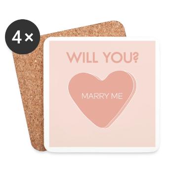 MARRY ME - Coasters (set of 4) - white - Front