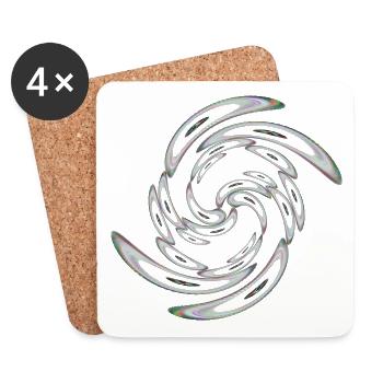 Neon domed rings twisted - Coasters (set of 4) - white - Front