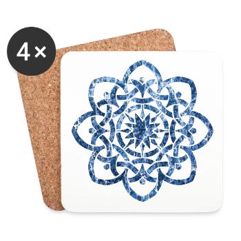 celtic knot 19 e 206 - Coasters (set of 4) - white - Front