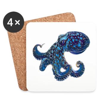 Oktopus - Untersetzer (4er-Set) - Weiß - Vorne