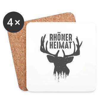 "Rhön Hirsch" - Untersetzer (4er-Set) - Weiß - Vorne