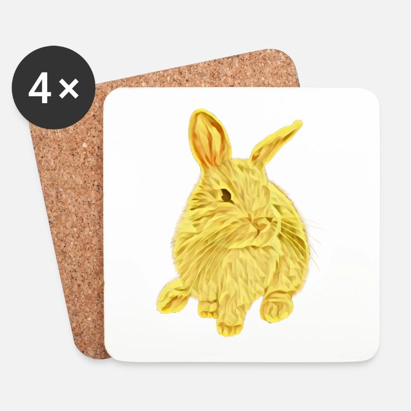 Hase - Untersetzer (4er-Set) - Weiß