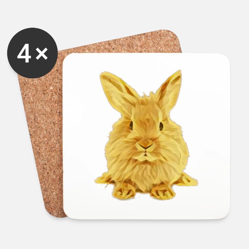 Hase - Untersetzer (4er-Set) - Weiß