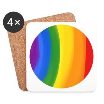 Farben des Regenbogens im Kreis gefangen - Untersetzer (4er-Set) - Weiß - Vorne