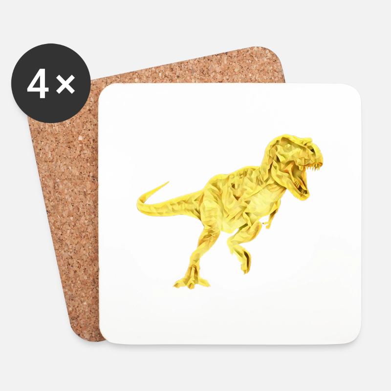 T-Rex - Untersetzer (4er-Set) - Weiß