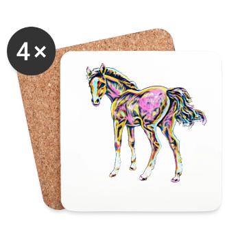 Cheval - Dessous de verre (lot de 4) - blanc - Devant