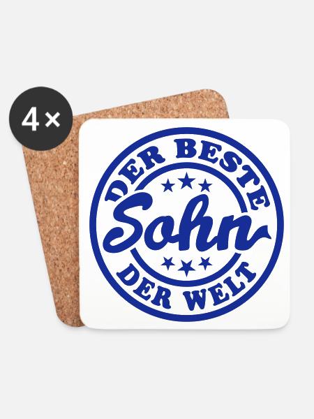 Bester Sohn (Stempel) - Untersetzer (4er-Set) - Weiß