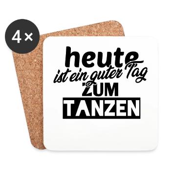 Tanzen – Shirt Disco Fete Musik Geschenk - Untersetzer (4er-Set) - Weiß - Vorne