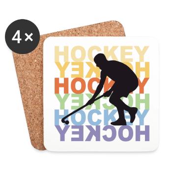 Hockey Hockey Hockey - Dessous de verre (lot de 4) - blanc - Devant