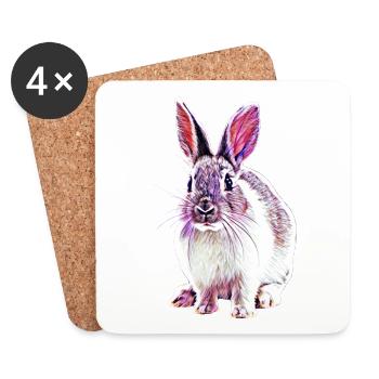 Rabbits - Coasters (set of 4) - white - Front