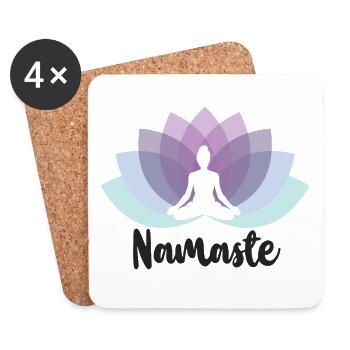 Yoga shirt Namaste favorite sport gift - Coasters (set of 4) - white - Front