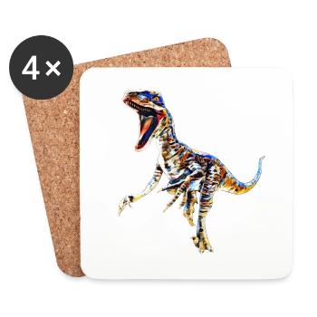 Velociraptor - Untersetzer (4er-Set) - Weiß - Vorne