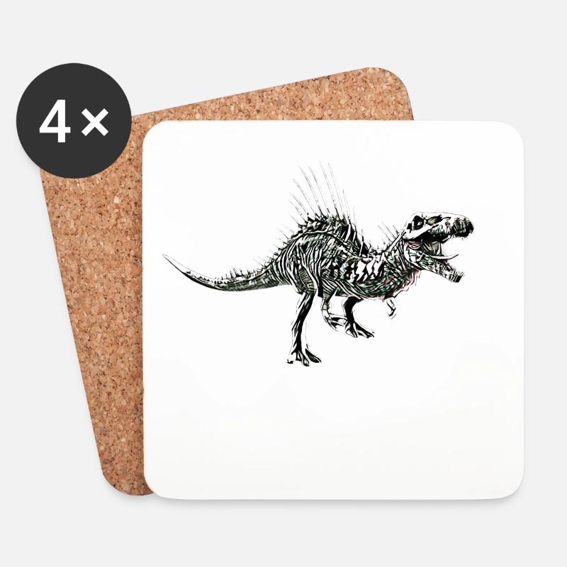Spinosaurus - Untersetzer (4er-Set) - Weiß