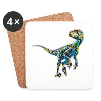 Velociraptor - Untersetzer (4er-Set) - Weiß - Vorne