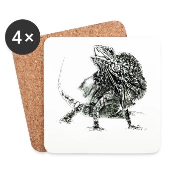frilled lizard - Coasters (set of 4) - white - Front