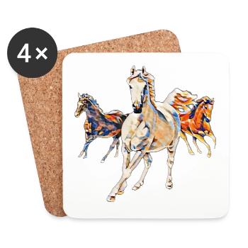 Horses - Coasters (set of 4) - white - Front