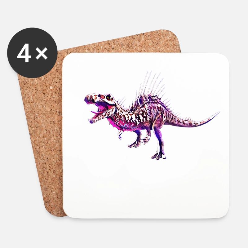 Spinosaurus - Untersetzer (4er-Set) - Weiß
