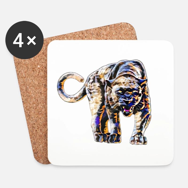 Panther - Untersetzer (4er-Set) - Weiß