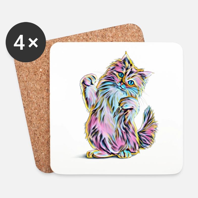 Main Coon - Coasters (set of 4) - white