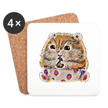 Hamster - Untersetzer (4er-Set) - Weiß - Vorne