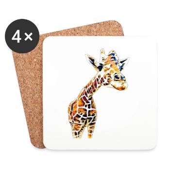 giraffe - Coasters (set of 4) - white - Front