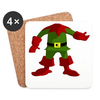 Elf Ugly Christmas Funny Sayings - Coasters (set of 4) - white - Front