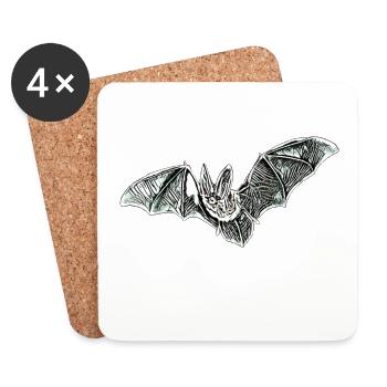 bat - Coasters (set of 4) - white - Front