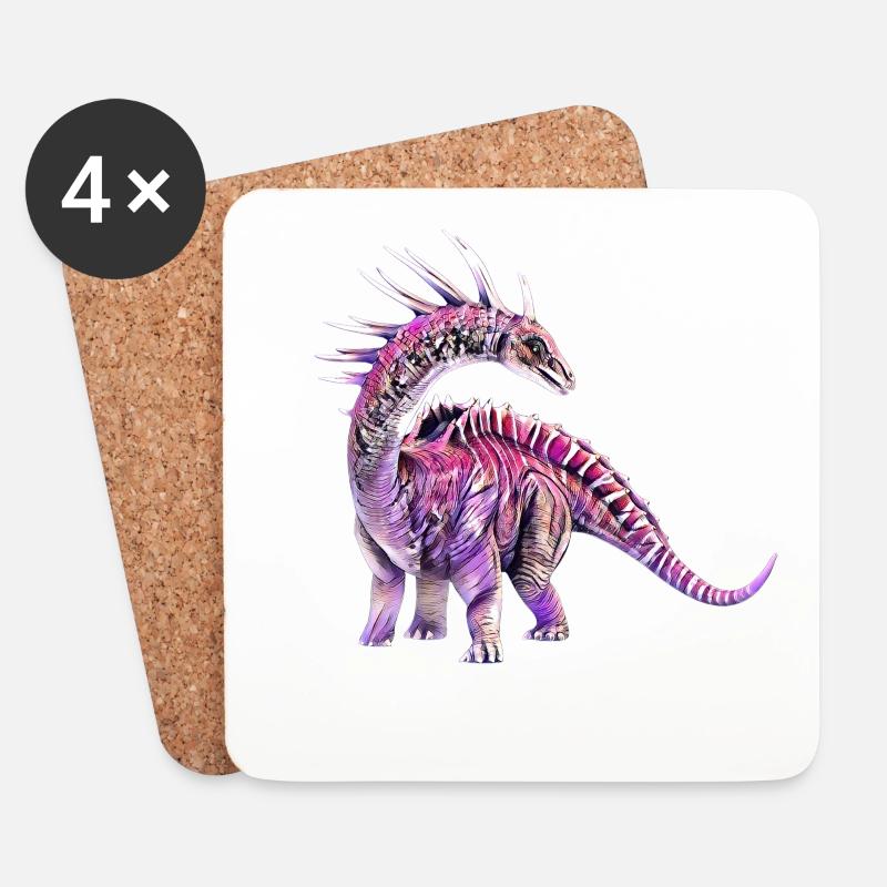 Dinosaurier - Untersetzer (4er-Set) - Weiß