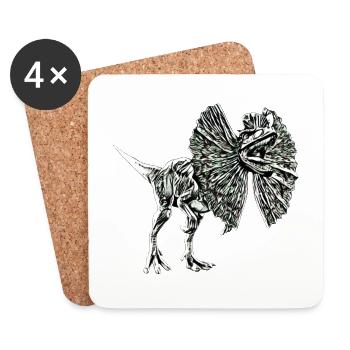 Dilophosaurus - Untersetzer (4er-Set) - Weiß - Vorne