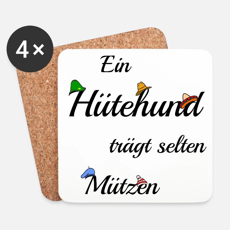 Ein Hütehund trägt selten Mützen - Untersetzer (4er-Set) - Weiß