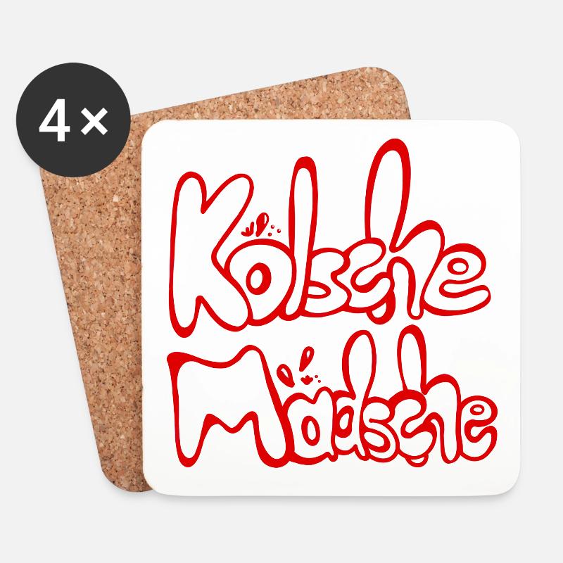 Kölsche Mädsche Kölner Mädchen Kölsch Mundart - Untersetzer (4er-Set) - Weiß