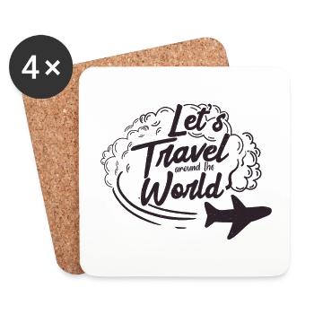 Travel, Reisen, Trip - Coasters (set of 4) - white - Front