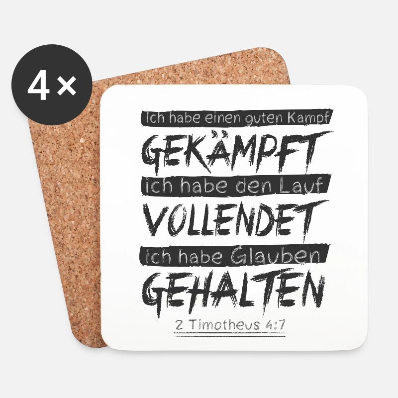 Bibelvers - Untersetzer (4er-Set) - Weiß
