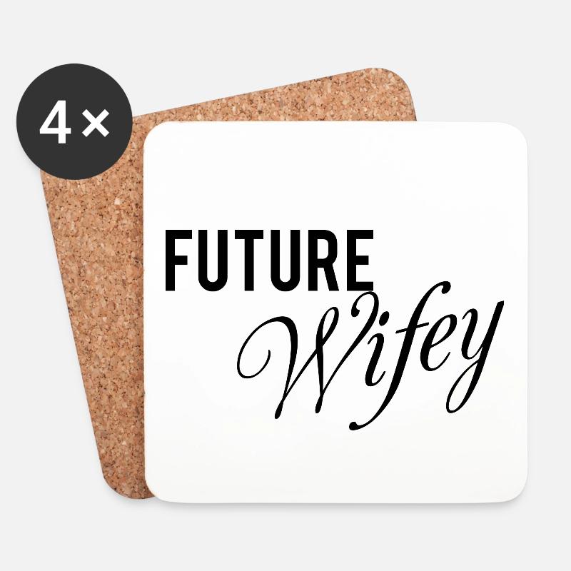 Future Wifey werdende Ehefrau Kosename Hochzeit - Untersetzer (4er-Set) - Weiß